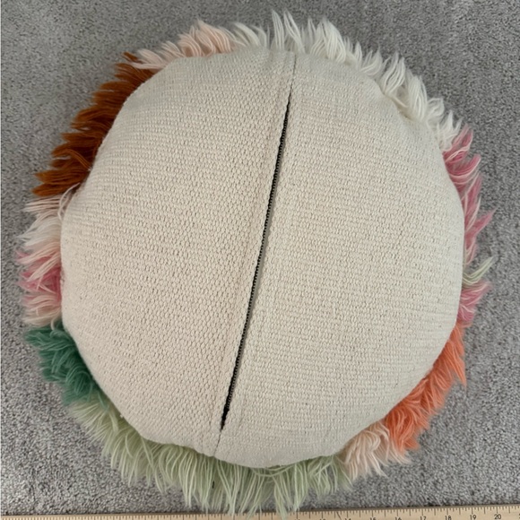 ANTHROPOLOGIE Camou Shag Pillow - ~17" diameter - Picture 3 of 5